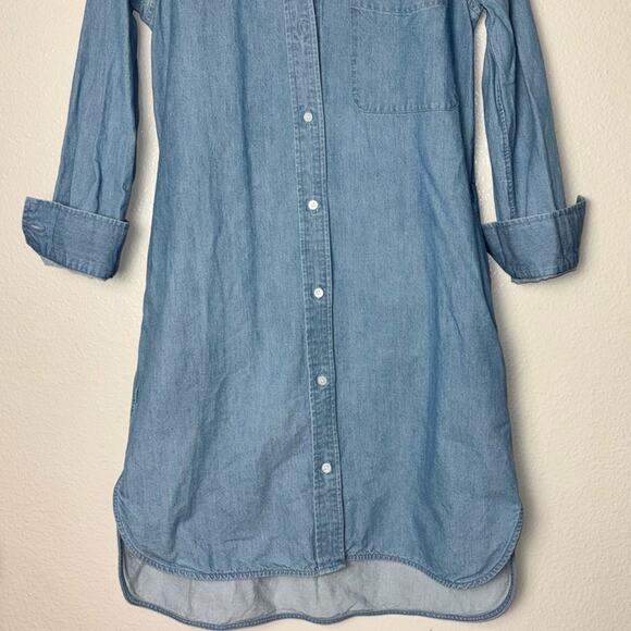 Everlane Chambray Shirt Dress Women's XS/0 Light Wash Blue Long Sleeves cotton - Picture 8 of 16